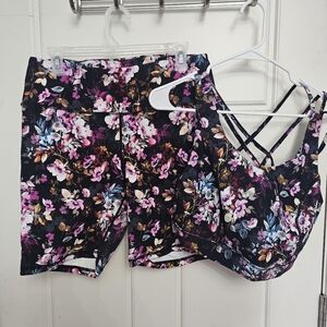 Torrid Active Bike Shorts Bra Matching Set